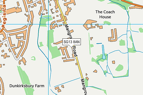 SG13 8AN map - OS VectorMap District (Ordnance Survey)