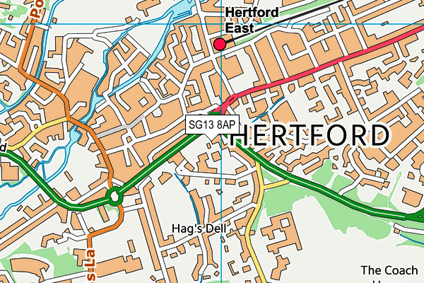 SG13 8AP map - OS VectorMap District (Ordnance Survey)