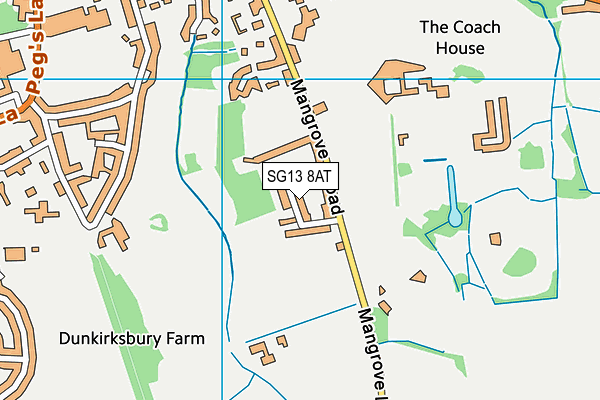 SG13 8AT map - OS VectorMap District (Ordnance Survey)