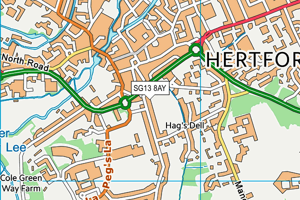 SG13 8AY map - OS VectorMap District (Ordnance Survey)