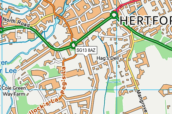 SG13 8AZ map - OS VectorMap District (Ordnance Survey)