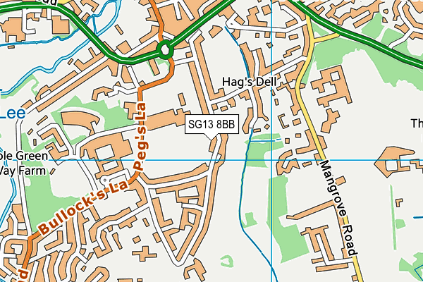 SG13 8BB map - OS VectorMap District (Ordnance Survey)