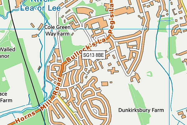 SG13 8BE map - OS VectorMap District (Ordnance Survey)