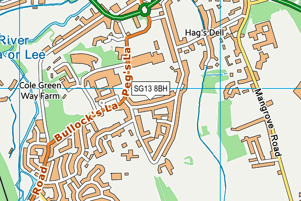 SG13 8BH map - OS VectorMap District (Ordnance Survey)