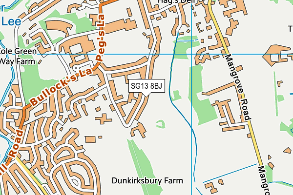 SG13 8BJ map - OS VectorMap District (Ordnance Survey)