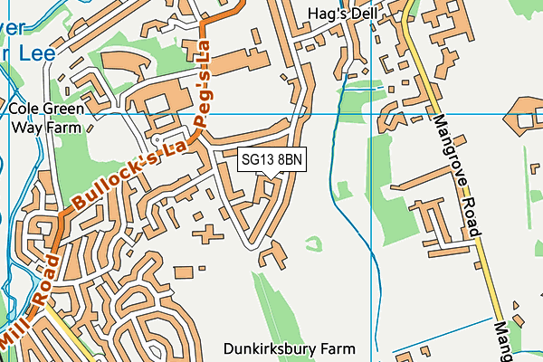 SG13 8BN map - OS VectorMap District (Ordnance Survey)