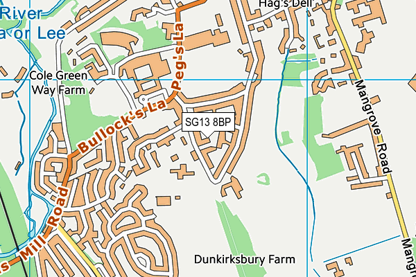 SG13 8BP map - OS VectorMap District (Ordnance Survey)