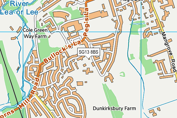 SG13 8BS map - OS VectorMap District (Ordnance Survey)
