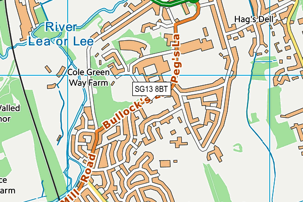 SG13 8BT map - OS VectorMap District (Ordnance Survey)