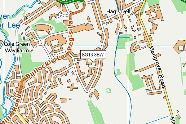 SG13 8BW map - OS VectorMap District (Ordnance Survey)