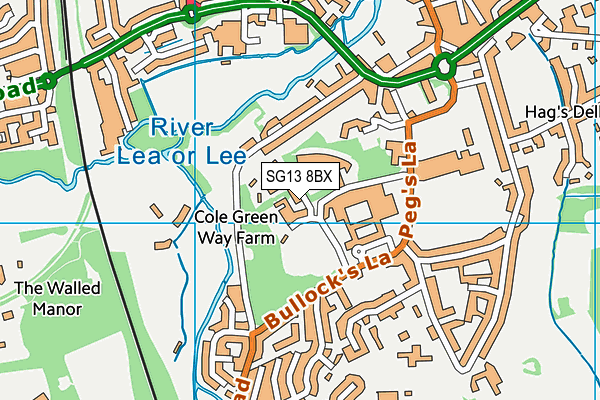 SG13 8BX map - OS VectorMap District (Ordnance Survey)