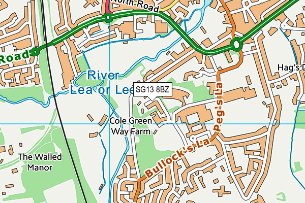 SG13 8BZ map - OS VectorMap District (Ordnance Survey)