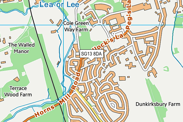 SG13 8DA map - OS VectorMap District (Ordnance Survey)