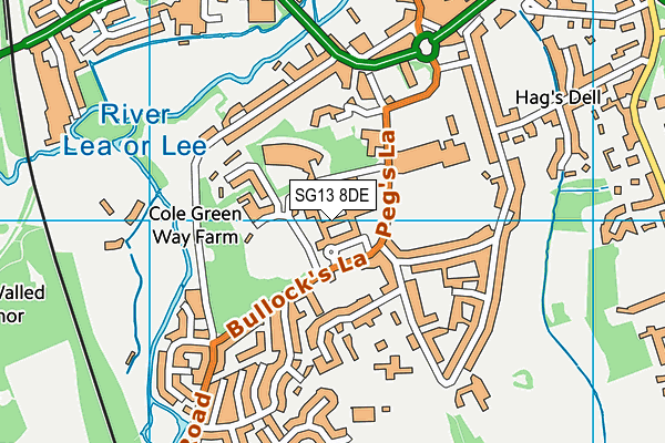 SG13 8DE map - OS VectorMap District (Ordnance Survey)