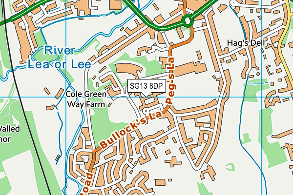 SG13 8DP map - OS VectorMap District (Ordnance Survey)