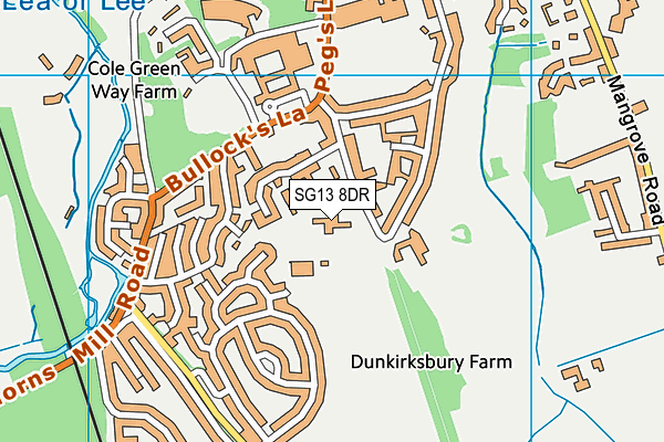 Morgans Field map (SG13 8DR) - OS VectorMap District (Ordnance Survey)