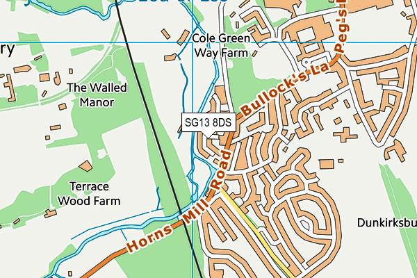 SG13 8DS map - OS VectorMap District (Ordnance Survey)