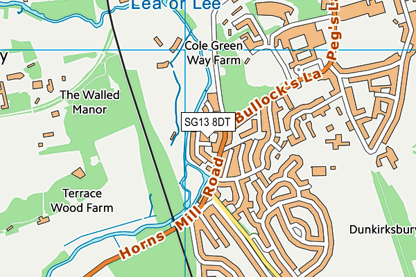 SG13 8DT map - OS VectorMap District (Ordnance Survey)