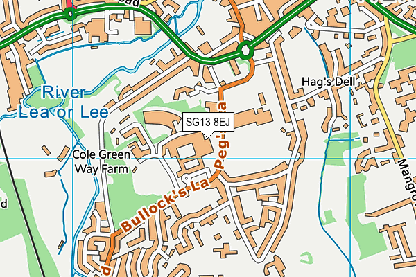 SG13 8EJ map - OS VectorMap District (Ordnance Survey)
