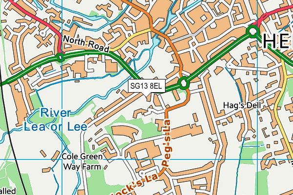 SG13 8EL map - OS VectorMap District (Ordnance Survey)