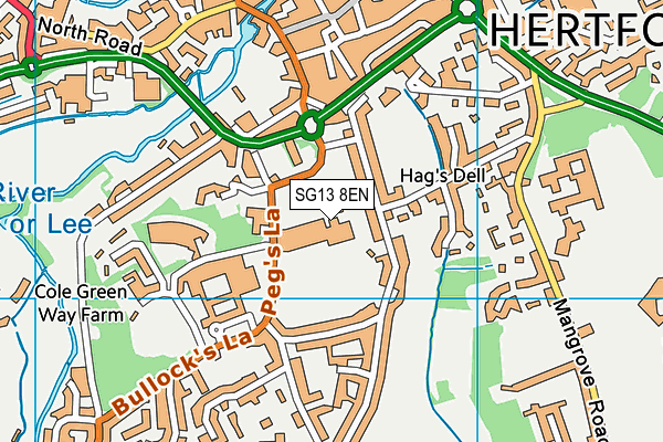 Richard Hale School map (SG13 8EN) - OS VectorMap District (Ordnance Survey)