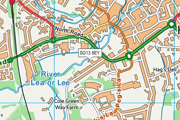 SG13 8EY map - OS VectorMap District (Ordnance Survey)