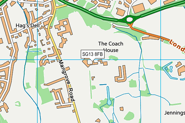 SG13 8FB map - OS VectorMap District (Ordnance Survey)