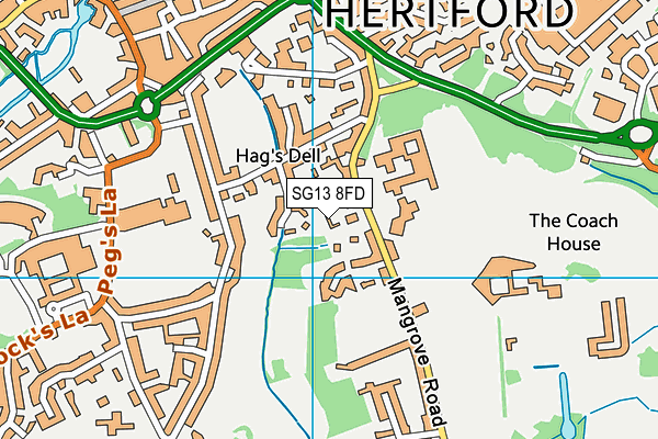 SG13 8FD map - OS VectorMap District (Ordnance Survey)