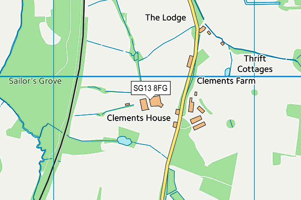 SG13 8FG map - OS VectorMap District (Ordnance Survey)
