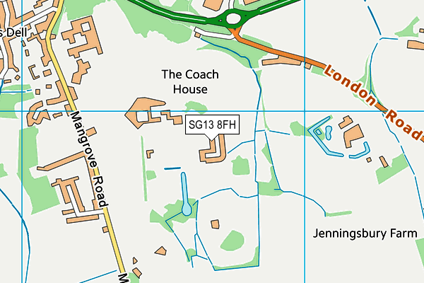 SG13 8FH map - OS VectorMap District (Ordnance Survey)