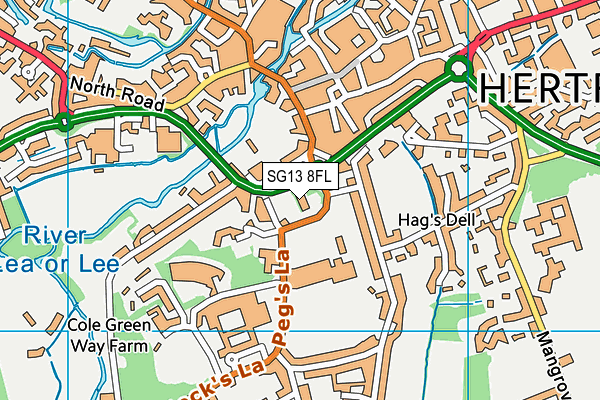 SG13 8FL map - OS VectorMap District (Ordnance Survey)