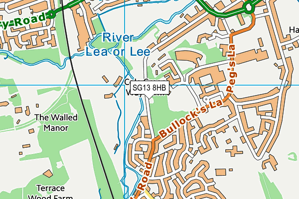 SG13 8HB map - OS VectorMap District (Ordnance Survey)