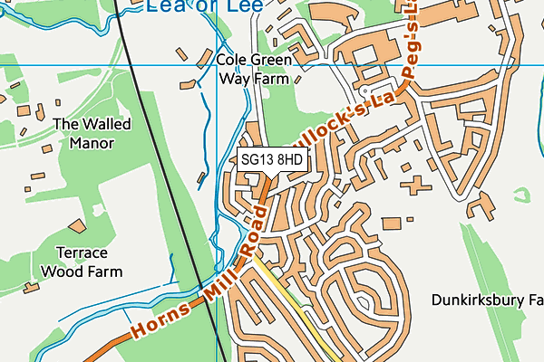 SG13 8HD map - OS VectorMap District (Ordnance Survey)