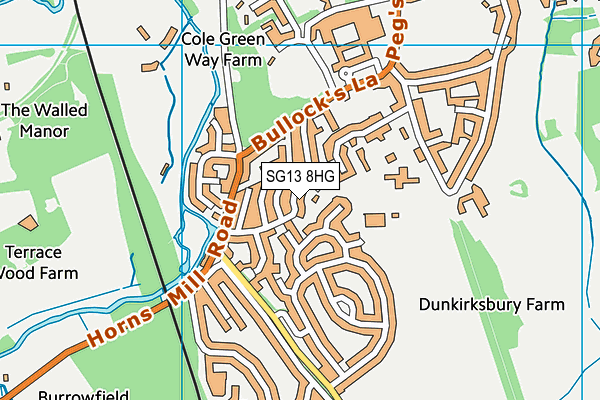 SG13 8HG map - OS VectorMap District (Ordnance Survey)
