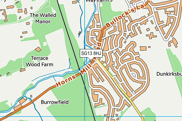 SG13 8HJ map - OS VectorMap District (Ordnance Survey)