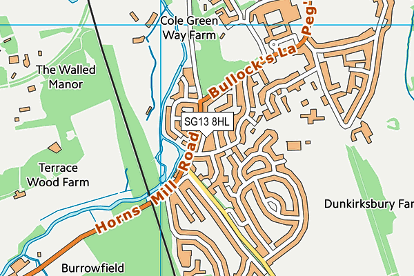 SG13 8HL map - OS VectorMap District (Ordnance Survey)