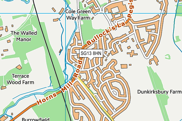 SG13 8HN map - OS VectorMap District (Ordnance Survey)