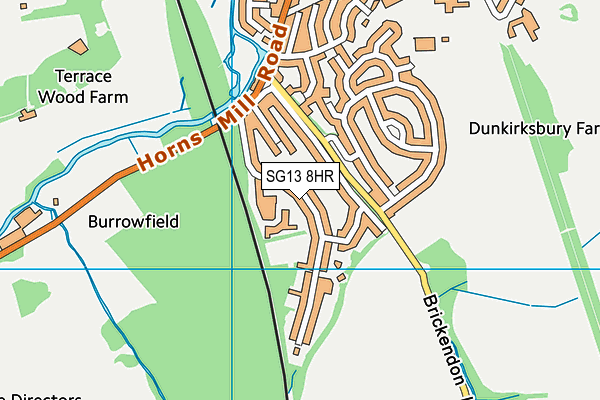 SG13 8HR map - OS VectorMap District (Ordnance Survey)