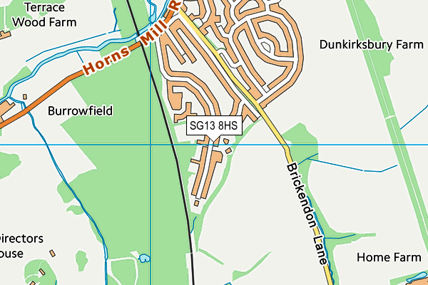 SG13 8HS map - OS VectorMap District (Ordnance Survey)