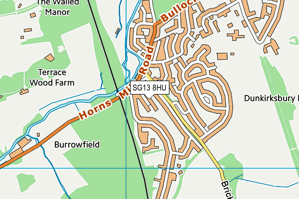 SG13 8HU map - OS VectorMap District (Ordnance Survey)