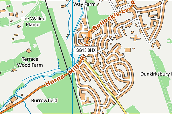 SG13 8HX map - OS VectorMap District (Ordnance Survey)
