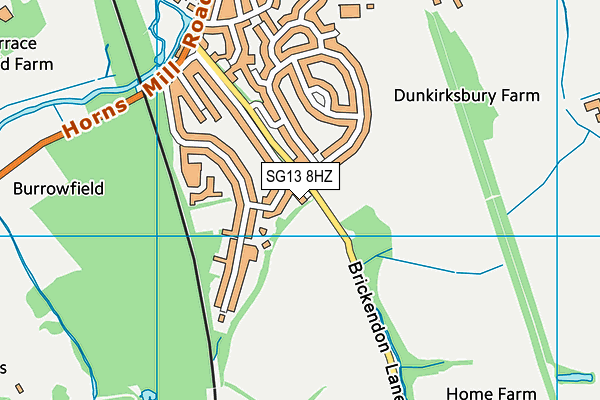 SG13 8HZ map - OS VectorMap District (Ordnance Survey)