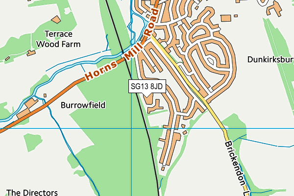 SG13 8JD map - OS VectorMap District (Ordnance Survey)