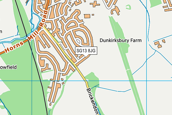 SG13 8JG map - OS VectorMap District (Ordnance Survey)