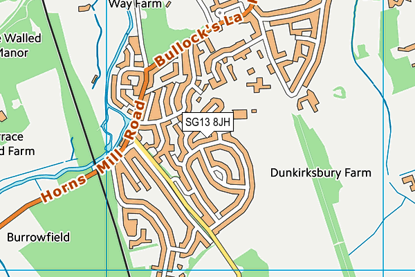 SG13 8JH map - OS VectorMap District (Ordnance Survey)