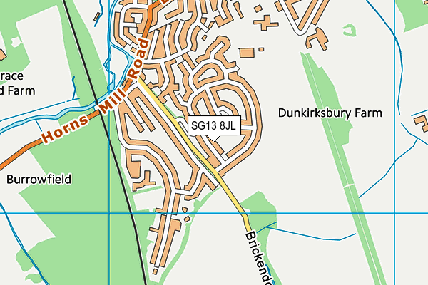 SG13 8JL map - OS VectorMap District (Ordnance Survey)