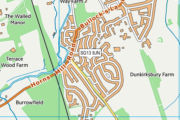 SG13 8JN map - OS VectorMap District (Ordnance Survey)