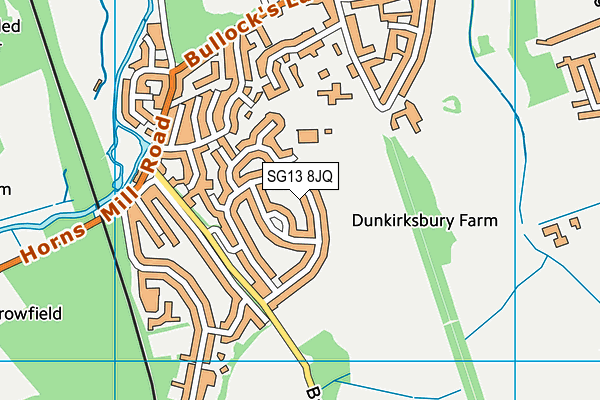 SG13 8JQ map - OS VectorMap District (Ordnance Survey)