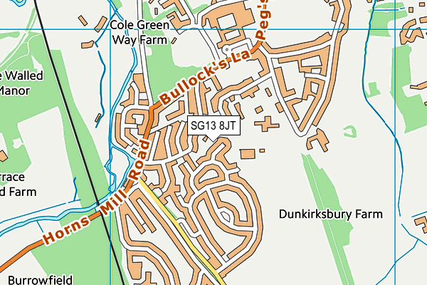 SG13 8JT map - OS VectorMap District (Ordnance Survey)