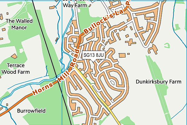 SG13 8JU map - OS VectorMap District (Ordnance Survey)